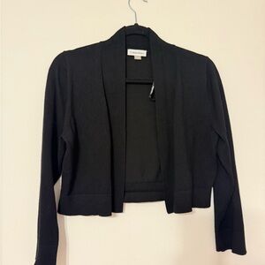 Calvin Klein Black Open Front Cropped Cardigan Sweater – Size M